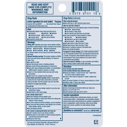 Advil Vial 10 Tablets (Pack of 3) - RMS PRODUCTS