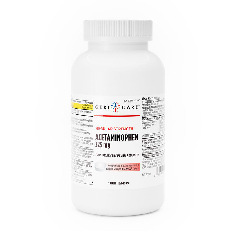 GeriCare Acetaminophen 325 mg Tablets – Regular Strength Pain Reliever | 1000 Count - RMS PRODUCTS