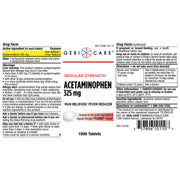 GeriCare Acetaminophen 325 mg Tablets – Regular Strength Pain Reliever | 1000 Count - RMS PRODUCTS