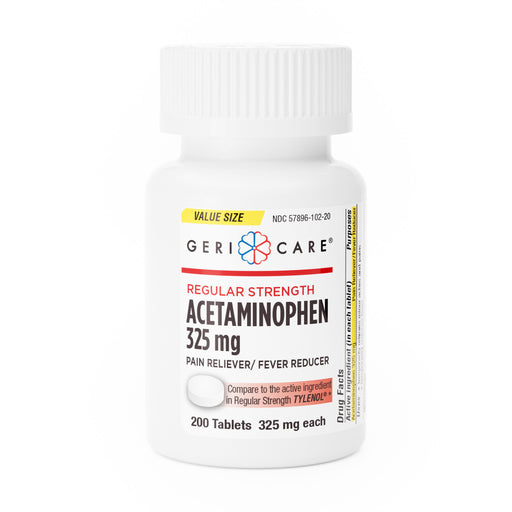 GeriCare Acetaminophen 325 mg – Regular Strength Pain Reliever & Fever Reducer | 200 Tablets - RMS PRODUCTS