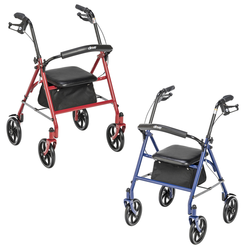 Drive Medical Durable 4 Wheel Rollator with 7.5" Casters - RMS PRODUCTS
