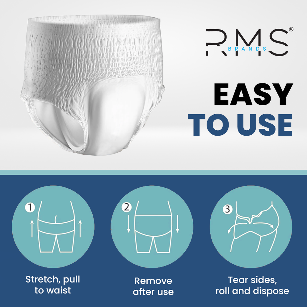 RMS BRANDS Adult Disposable Pull-Ups with Wetness Indicator | Comforta ...