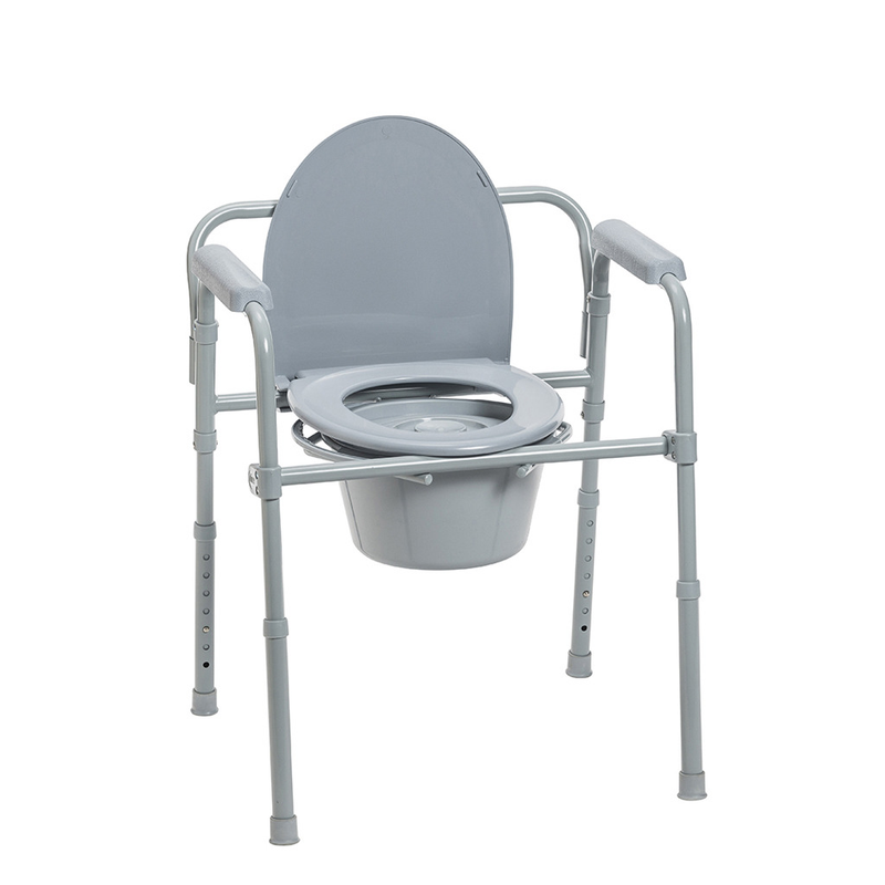 Drive Medical Folding Steel Commode – Versatile 3-in-1 Solution - RMS PRODUCTS