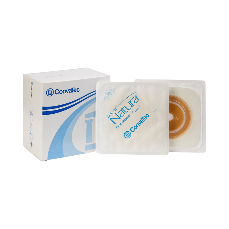 ConvaTec SUR‑FIT Natura® 125259 – Two‑Piece Cut‑to‑Fit Skin Barrier, 4″ × 4″ Hydrocolloid with Plasma-White Tape Collar, 45 mm Flange – Model #125259 (Box of 10) - RMS PRODUCTS