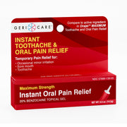 GeriCare Instant Toothache & Oral Pain Relief Gel – Benzocaine 20% | 0.5 oz Tube - RMS PRODUCTS