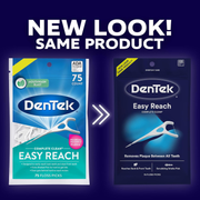 DenTek Complete Clean Easy Reach Floss Picks – 75 Count | No Break, No Shred Floss for Deep Clean Between Teeth - RMS PRODUCTS