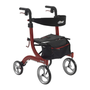 Drive Medical RTL10266 Nitro Euro-Style 4-Wheel Rollator Walker With Seat, Red - RMS PRODUCTS