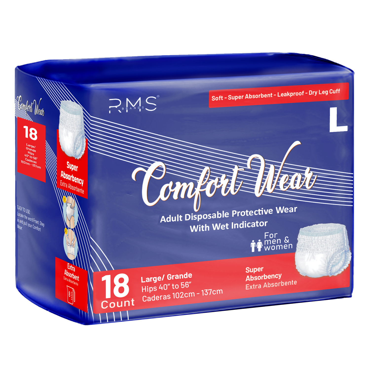 RMS BRANDS Adult Disposable Pull-Ups with Wetness Indicator | Comforta ...