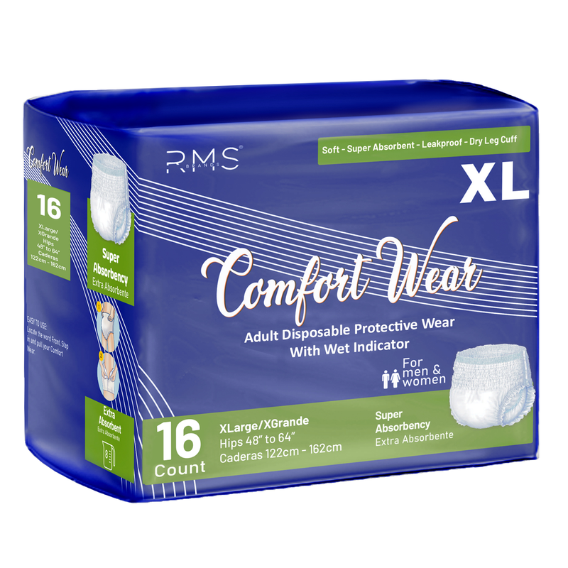 RMS BRANDS Adult Disposable Pull Ups - Extra Large (18 Count) - RMS PRODUCTS