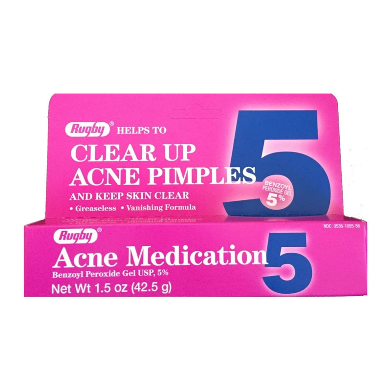 Rugby Acne Medication Benzoyl Peroxide Gel 5% 1.5 oz - RMS PRODUCTS