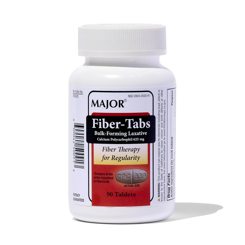 Major Fiber-Tabs Calcium Polycarbophil Tablets, 625 mg – 90 Count - RMS PRODUCTS