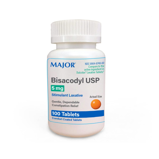 Major Bisacodyl Enteric Coated Tablets 5mg 100 Count - RMS PRODUCTS