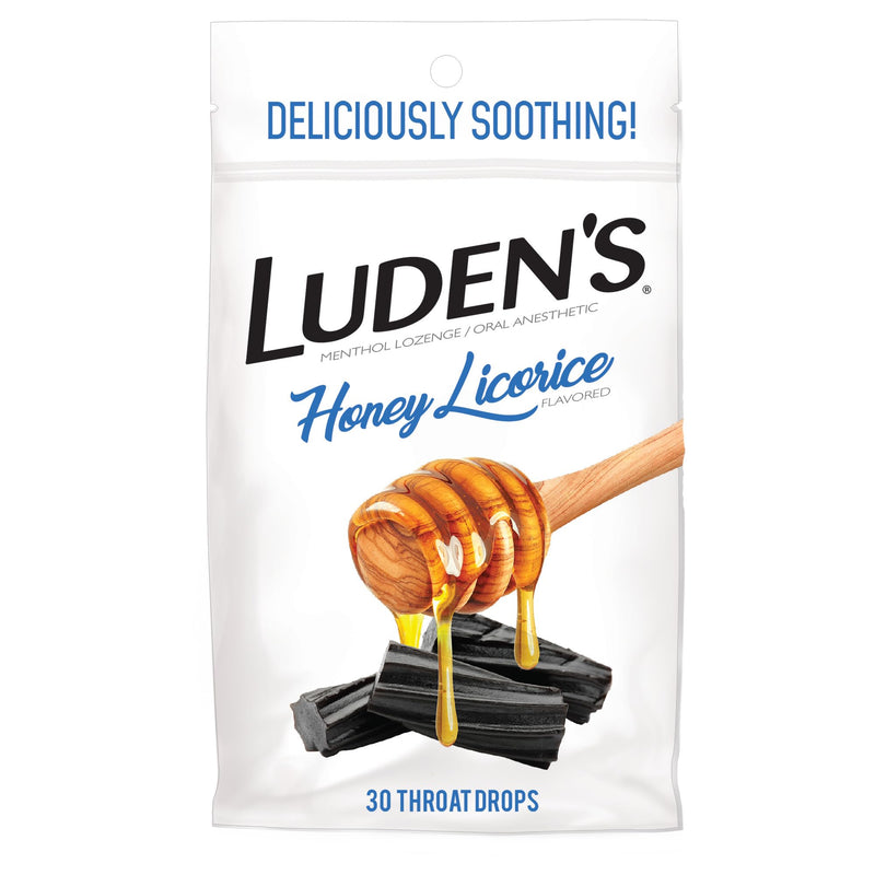 Ludens Menthol Lozenge/Oral Anesthetic Throat Drops, Honey Licorice – 30 Count - RMS PRODUCTS