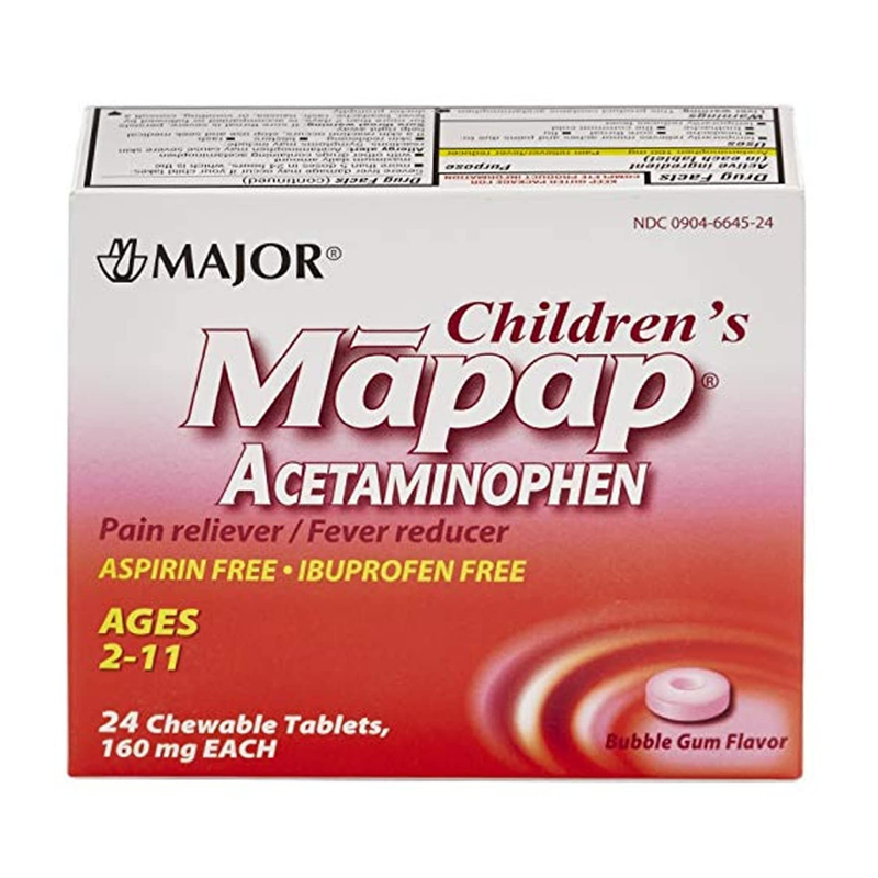 Major Children's Mapap Acetaminophen Pain Reliever/Fever Reducer – 24 Tablets - RMS PRODUCTS