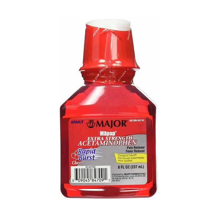 Major Adult Extra Strength Acetaminophen - 8 fl oz Cherry Flavor - RMS PRODUCTS