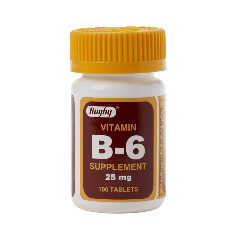 Rugby Vitamin B-6 25 mg. Tablets 100ct - RMS PRODUCTS