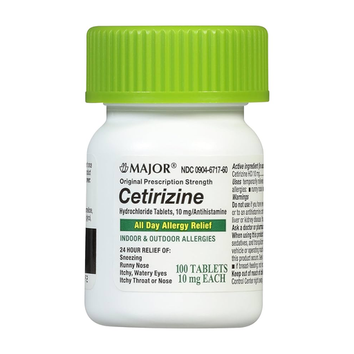 Major Cetirizine Hydrochloride 10mg – 100 Tablets | Antihistamine Allergy Relief - RMS PRODUCTS