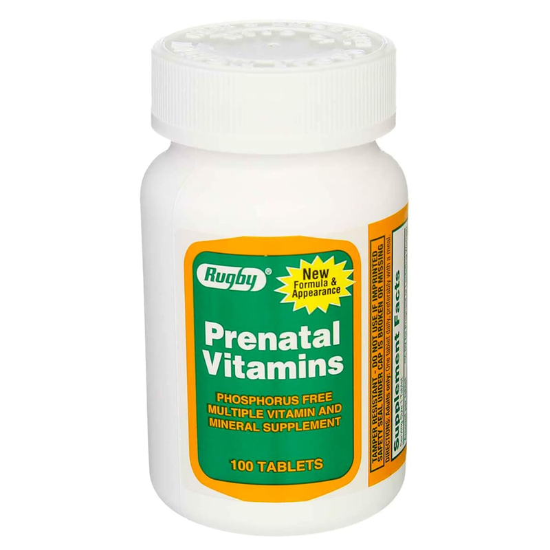 Rugby Prenatal Multivitamin & Mineral Supplement - 100 Tablets - RMS PRODUCTS