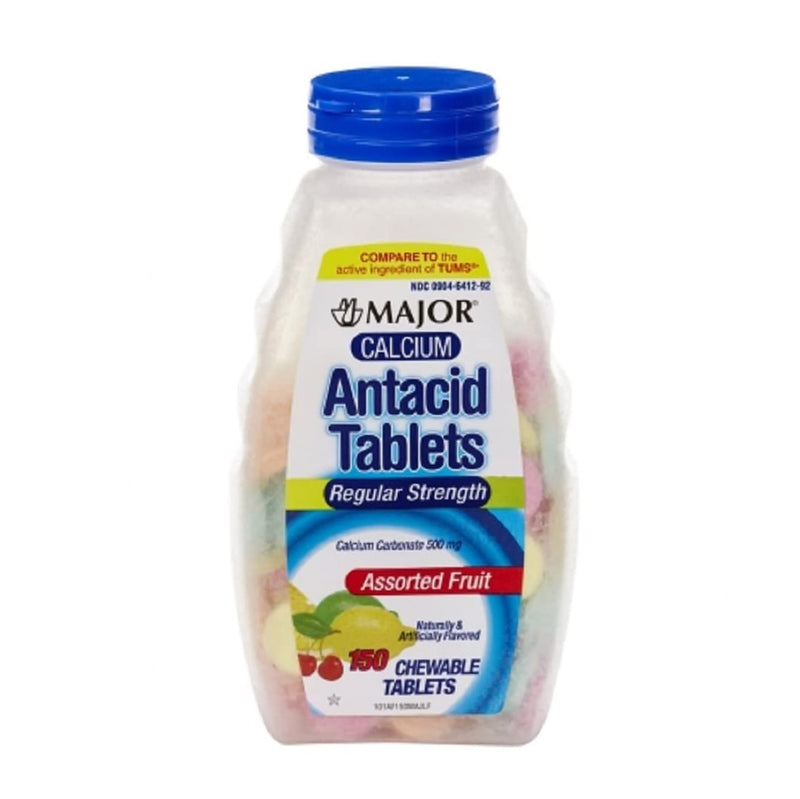 Major Calcium Antacid Regular Strength – Assorted Fruit Flavor – 150 Chewable Tablets - RMS PRODUCTS