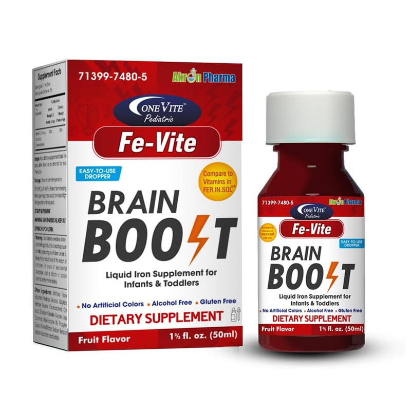 Pediatric FE-Vite Drops Liquid Iron Supplement 50ml (1.66 Fl Oz) - RMS PRODUCTS