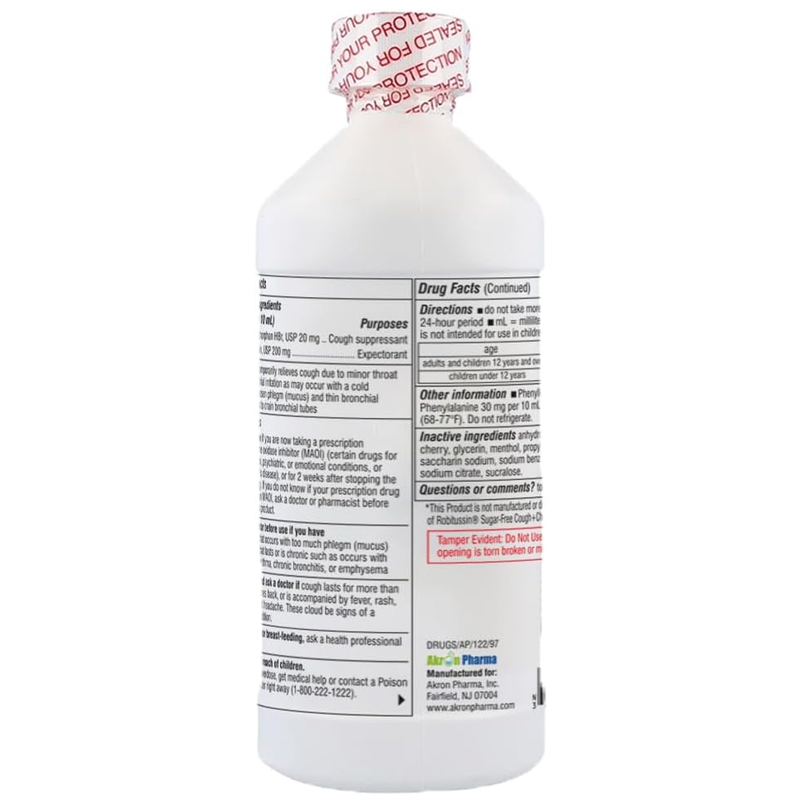 Max Tussin Cough & Chest Congestion DM – Sugar Free Cough Suppressant & Expectorant – 16 fl oz - RMS PRODUCTS