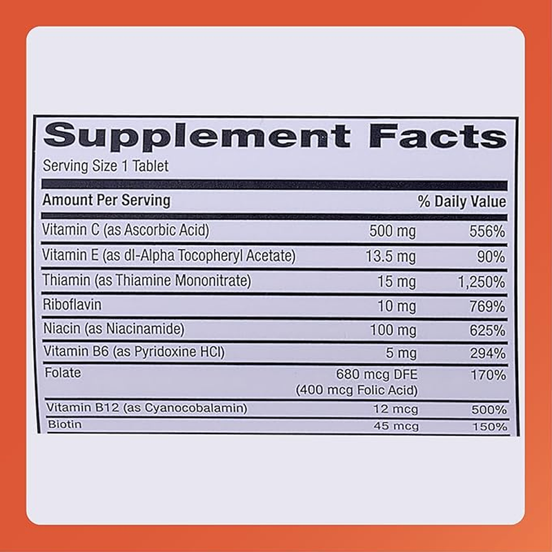 Rugby Multivitamin with Zinc Stress Formula - Dietary Supplement - 60 Tablets - RMS PRODUCTS