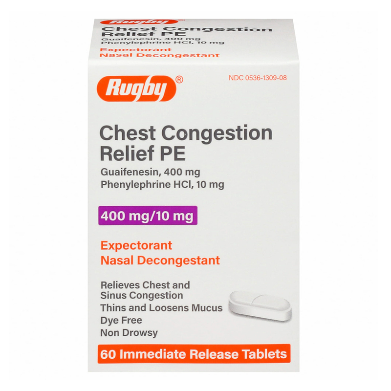 Rugby Chest Congestion Relief PE - 60 Tablets - RMS PRODUCTS