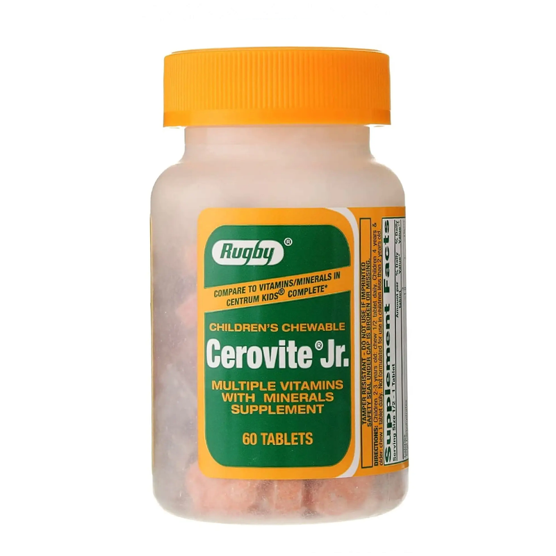 Rugby Cerovite Jr. Children's Chewable – 60 Tablets - RMS PRODUCTS