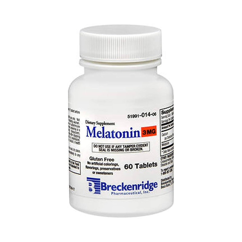 Breckenridge Melatonin Gluten-Free Tablets, 3 mg - 60 Count - RMS PRODUCTS