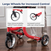 Drive Medical Nitro 3-Wheel Rollator Walker, Ultra-Lightweight Folding Rollator, Red - RMS PRODUCTS