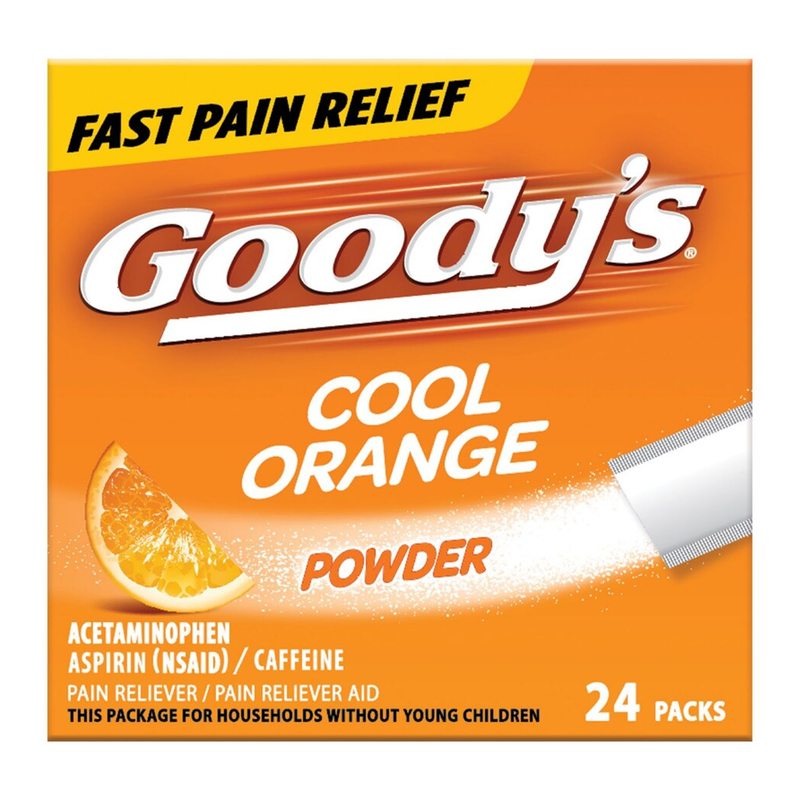 Goody's Extra Strength Headache Powder – Cool Orange Flavor (24 Dissolve Packs) - RMS PRODUCTS