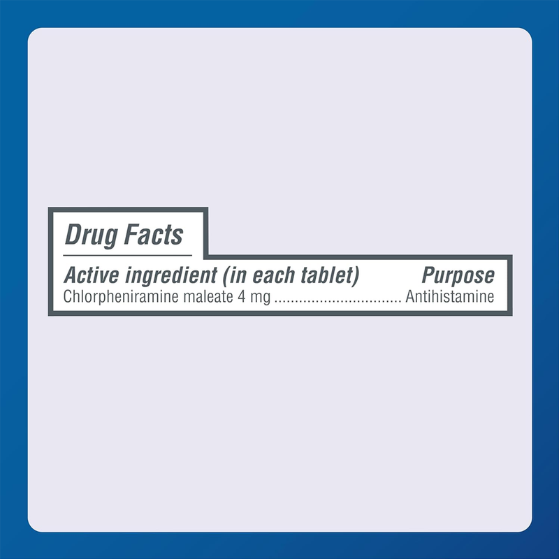 Major 4 Hour Allergy Tablets – Chlorpheniramine Maleate 4 mg – 1000 Tablets - RMS PRODUCTS