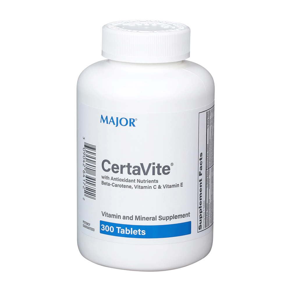 Major Certa-Vite Multivitamin with Ascorbic Acid â€“ 60mg, 300 Tablets | Daily Vitamin & Mineral Supplement - RMS PRODUCTS
