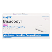 Major Bisacodyl 10 mg - 12 Medicated Suppositories - RMS PRODUCTS