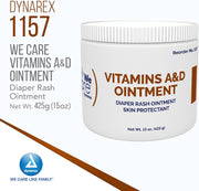 Dynarex Vitamins A & D Ointment – 15 oz Jar | Skin Protectant for Rashes, Cuts & Tattoo Aftercare - RMS PRODUCTS
