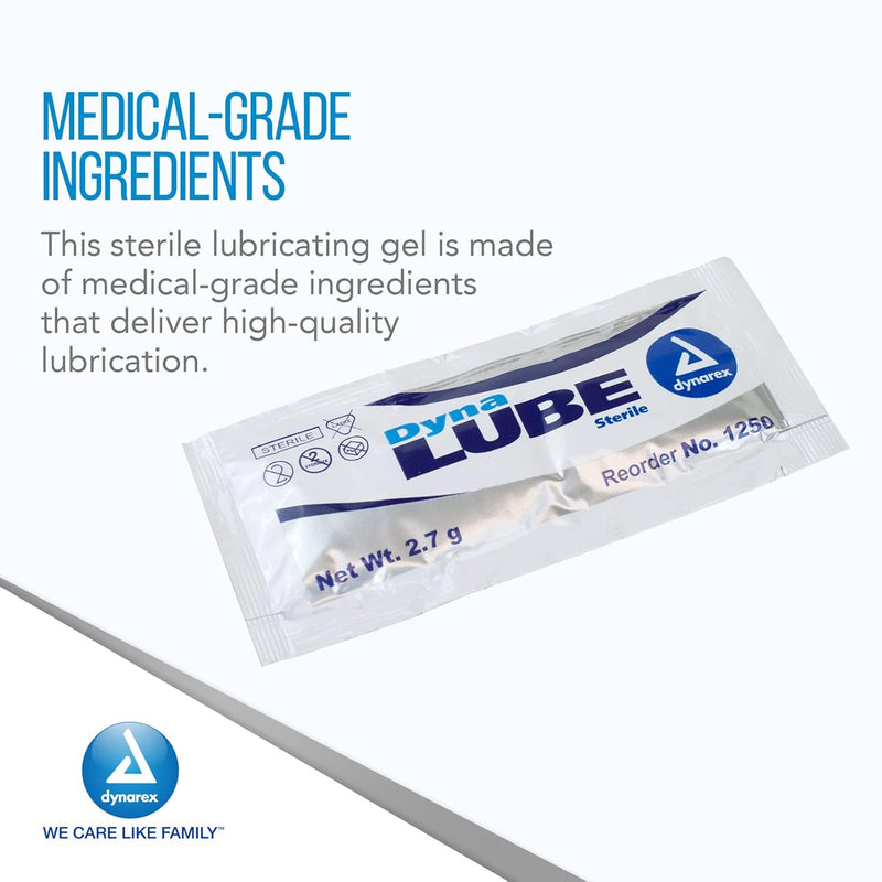 Dynarex DynaLube Lubricating Jelly – Sterile 2.7 g Packets (Box of 144) - RMS PRODUCTS