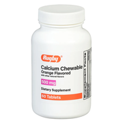 Rugby Calcium Chewable 500 mg – Orange Flavor – 60 Tablets - RMS PRODUCTS