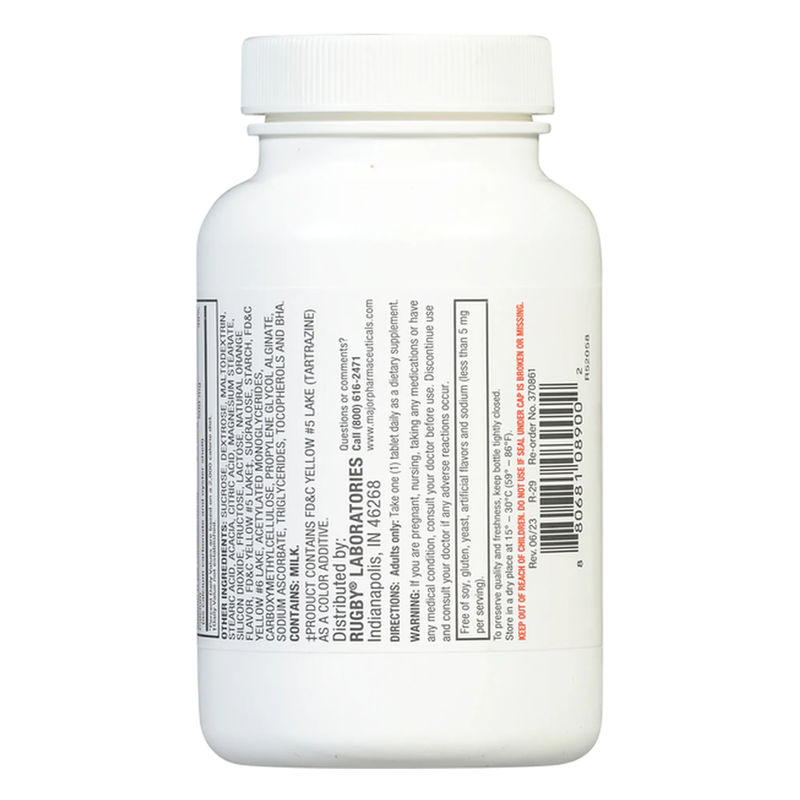 Rugby Calcium Chewable 500 mg – Orange Flavor – 60 Tablets - RMS PRODUCTS