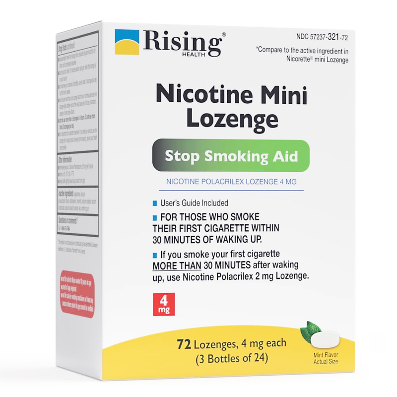 Rising Health Nicotine Mini Lozenge, Mint Flavor 4 mg - 72 Count - RMS PRODUCTS