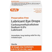 Rugby Preservative-Free Lubricant Eye Drops – 30 Single-Use Containers - RMS PRODUCTS