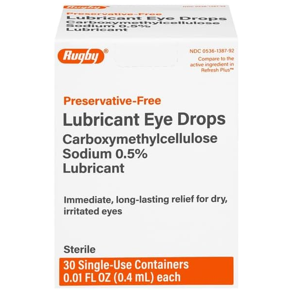 Rugby Preservative-Free Lubricant Eye Drops – 30 Single-Use Containers - RMS PRODUCTS