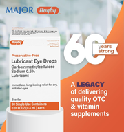 Rugby Preservative-Free Lubricant Eye Drops – 30 Single-Use Containers - RMS PRODUCTS