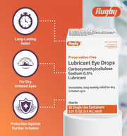 Rugby Preservative-Free Lubricant Eye Drops – 30 Single-Use Containers - RMS PRODUCTS