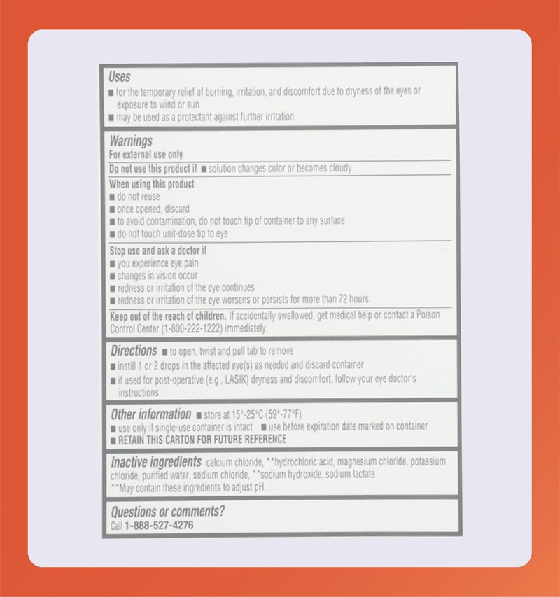 Rugby Preservative-Free Lubricant Eye Drops – 30 Single-Use Containers - RMS PRODUCTS