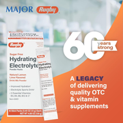 Rugby Sugar-Free Hydrating Electrolyte Powder Packs – 10 Stick Packs (0.45 oz Each) - RMS PRODUCTS