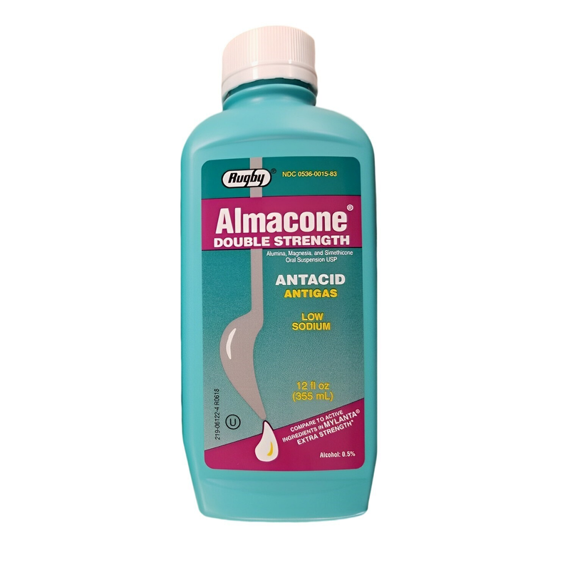 Rugby Almacone Double Strength Antacid & Antigas – 12 fl oz Liquid - RMS PRODUCTS