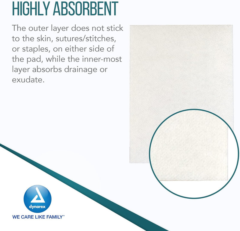 Dynarex Sterile Non‑Adherent Wound Pads – 3″ × 4″, Individually Packaged (Box of 100) - RMS PRODUCTS