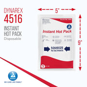 Dynarex Instant Hot Pack – 5″ × 9″ | Single‑Use Heat Therapy, Box of 24 - RMS PRODUCTS