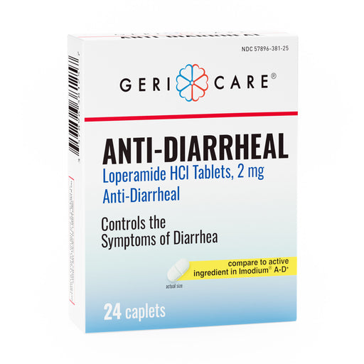 GeriCare Anti‑Diarrheal Caplets – 2 mg Loperamide HCl, 24 Count | Fast-Acting Relief - RMS PRODUCTS