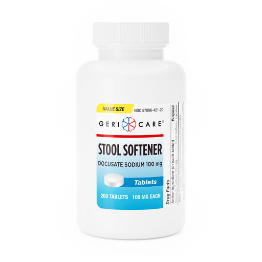 GeriCare Stool Softener – Docusate Sodium 100 mg | Gentle Constipation Relief – 200 Tablets - RMS PRODUCTS